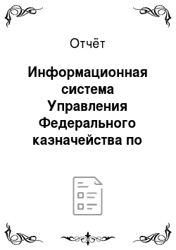 Отчёт: Информационная система Управления Федерального казначейства по Чувашской Республике