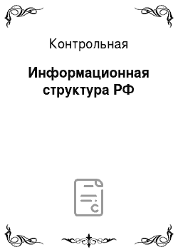 Контрольная: Информационная структура РФ