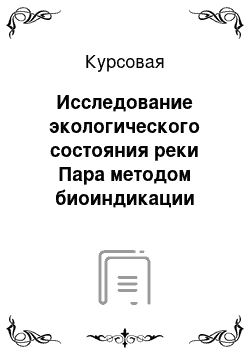 Курсовая: Исследование экологического состояния реки Пара методом биоиндикации