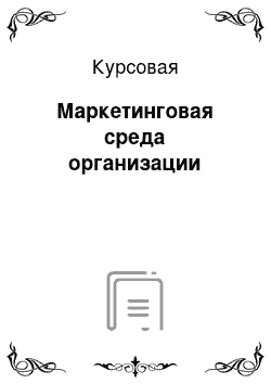 Курсовая: Маркетинговая среда организации