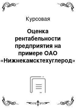 Курсовая: Оценка рентабельности предприятия на примере ОАО «Нижнекамсктехуглерод»