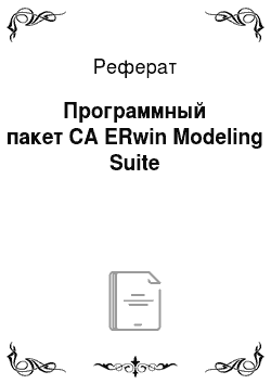 Реферат: Программный пакет CA ERwin Modeling Suite