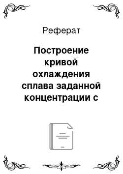 Реферат: Построение кривой охлаждения сплава заданной концентрации с использованием диаграммы